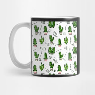 Green Cactus Plant Pattern Mug